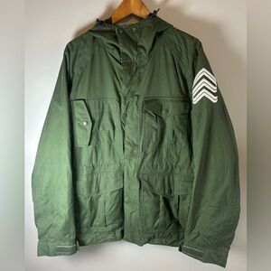 Analog Burton AG Vintage 2000s Snowboard Jacket Insulated Green Chevron Sz L EUC